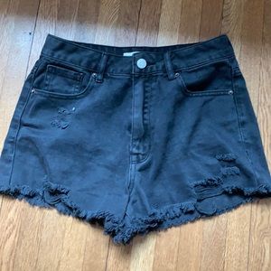 black high rise festival shorts